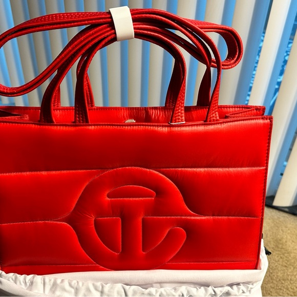 Telfar Red Medium Puff Shopper - Picture 3 of 4
